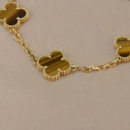 [Aura ]New  CLOVER 5 MOTIFS TIGER EYE BRACELET COLLECTION