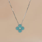 Aura CLOVER 15MM DIAMANT SILBERPORZELLAN HALSKETTE SILBER