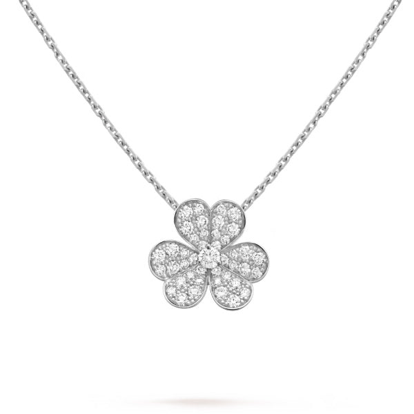 Aura CLOVER DIAMOND NECKLACE SILVER