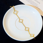 [Aura ]New CLOVER 5 MOTIF ROCK CRYSTAL BRACELET