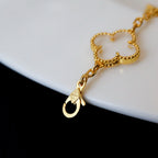 [Aura ]New CLOVER 5 MOTIF ROCK CRYSTAL BRACELET