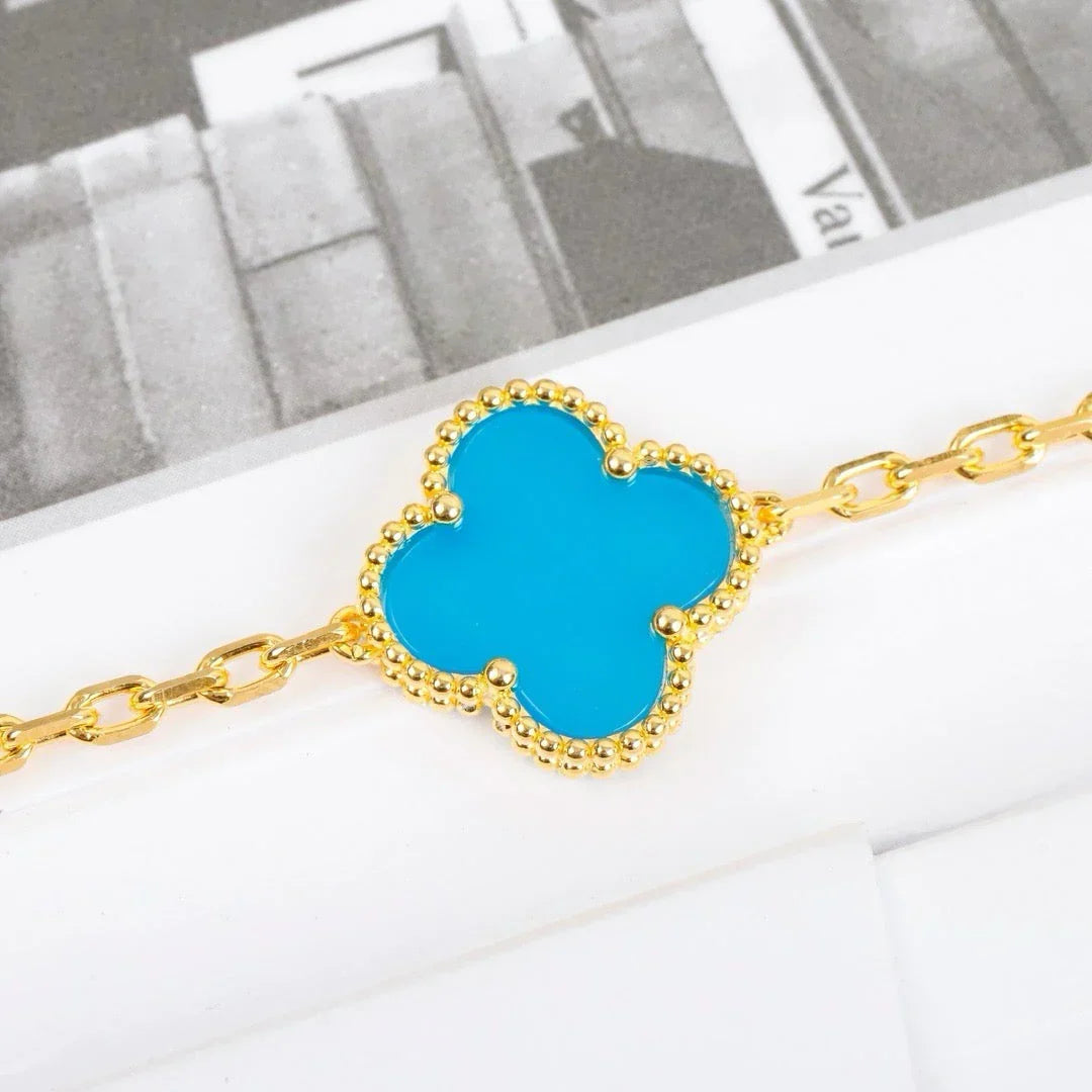 [Aura ]New  CLOVER 5 MOTIF TURQUOISE BRACELET COLLECTION