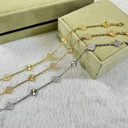 [⭐Aura ]CLOVER 6 MOTIF DIAMOND LASER BRACELET