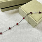 [Aura ]CLOVER 6 MOTIF RED AGATE BRACELET