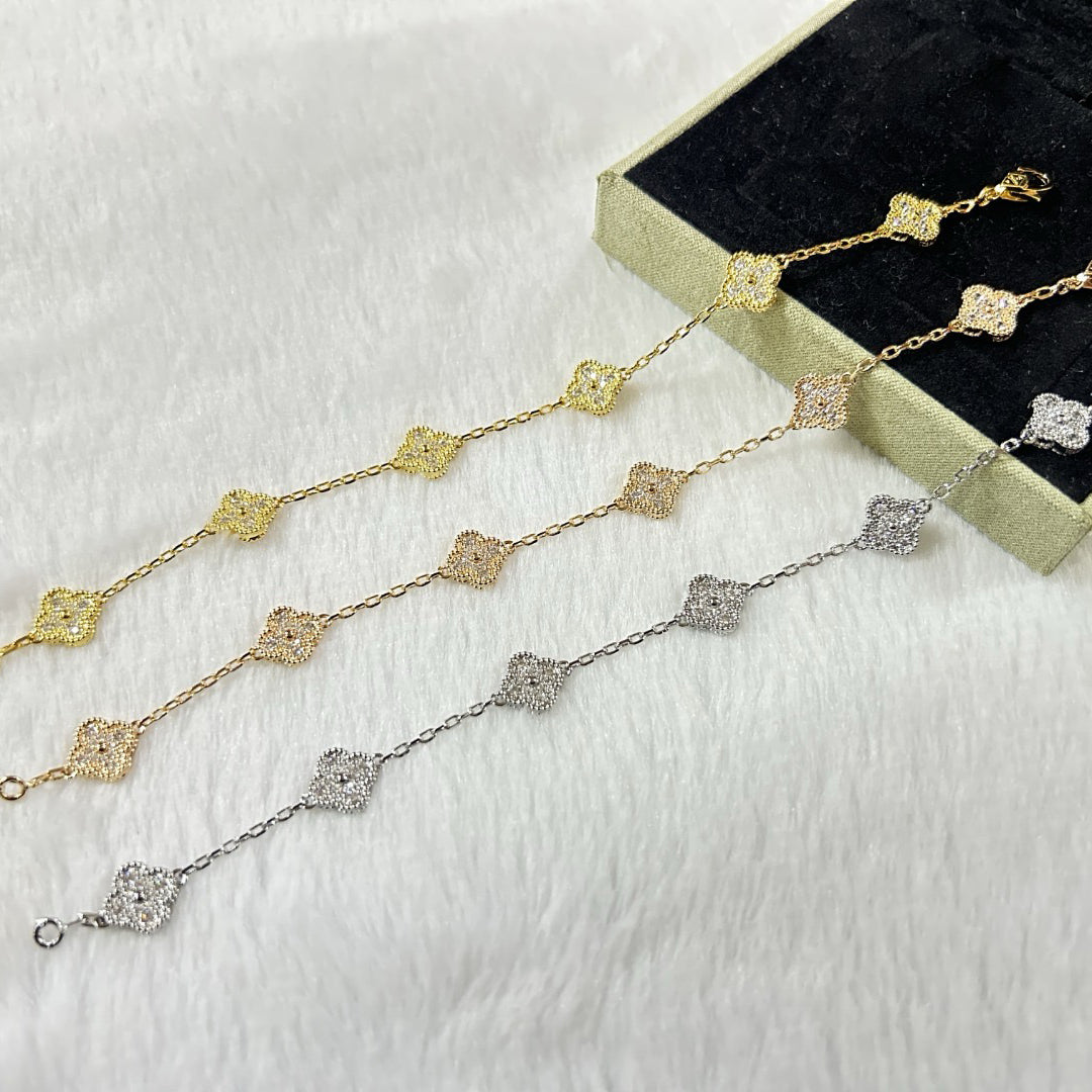 [Aura ]New CLOVER 6 MOTIF DIAMOND BRACELET