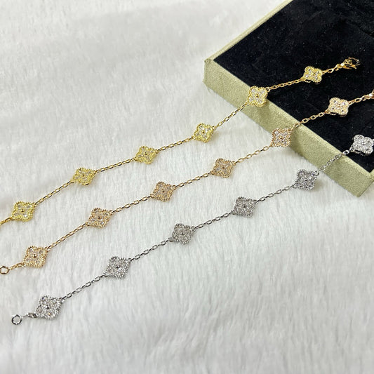[⭐Aura ]New CLOVER 6 MOTIF DIAMOND BRACELET