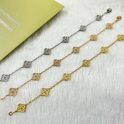 [⭐Aura ]New CLOVER 6 MOTIF DIAMOND BRACELET