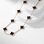 Aura CLOVER 10 MOTIFS ONYX NECKLACE