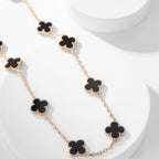Aura CLOVER 10 MOTIFS ONYX NECKLACE