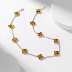 Aura CLOVER 10 MOTIFS TIGER EYE NECKLACE