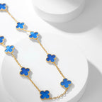 Aura CLOVER 10 MOTIVE BLAUER ACHAT HALSKETTE