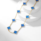 Aura CLOVER 10 MOTIVE BLAUER ACHAT HALSKETTE