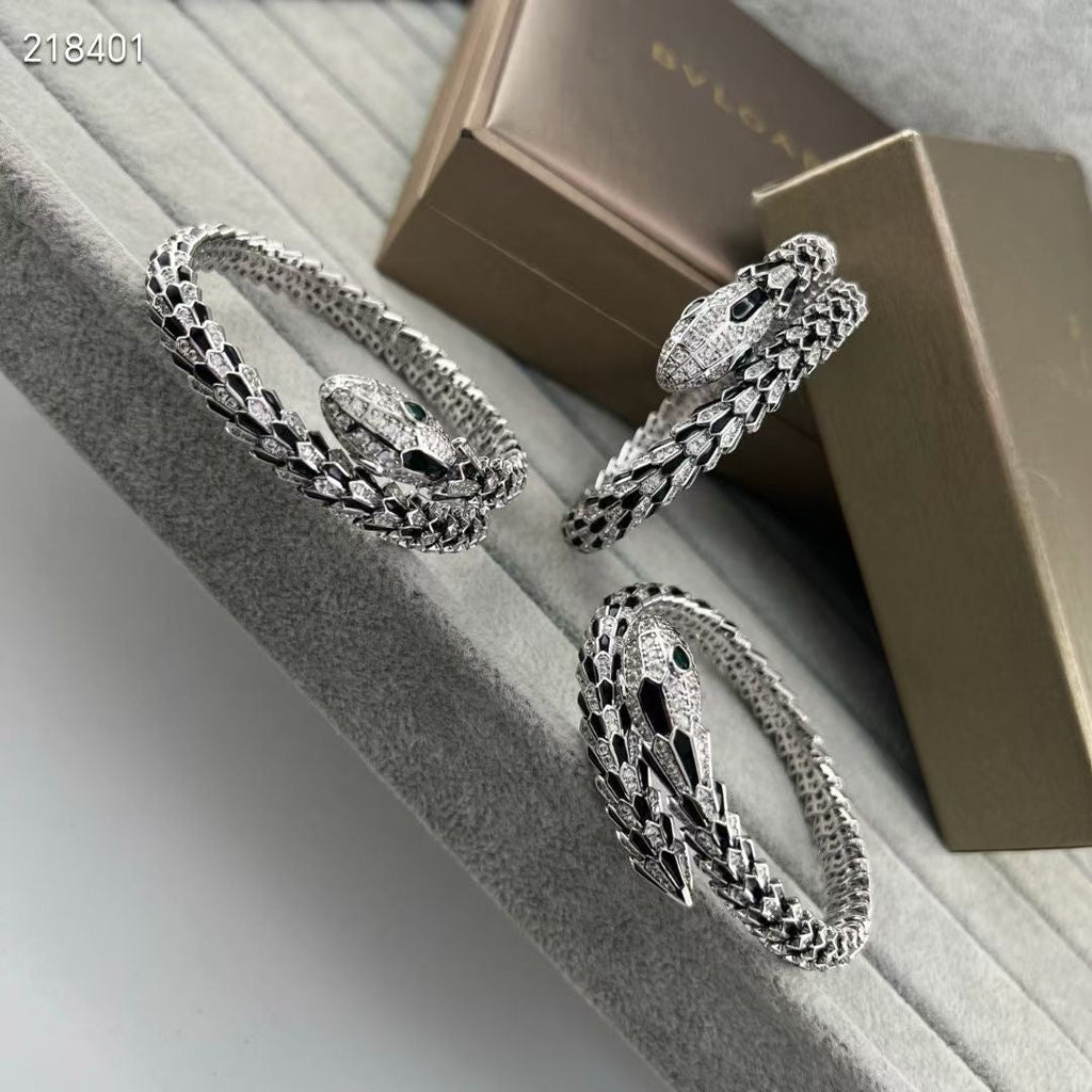 [Aura ] EW OBSIDIAN & DIAMOND SERPENT BRACELET
