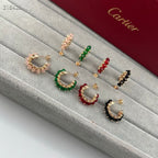 [Aura ] NEW COLORED GEMSTONE COLLECTION SMALL HOOP EARRINGS