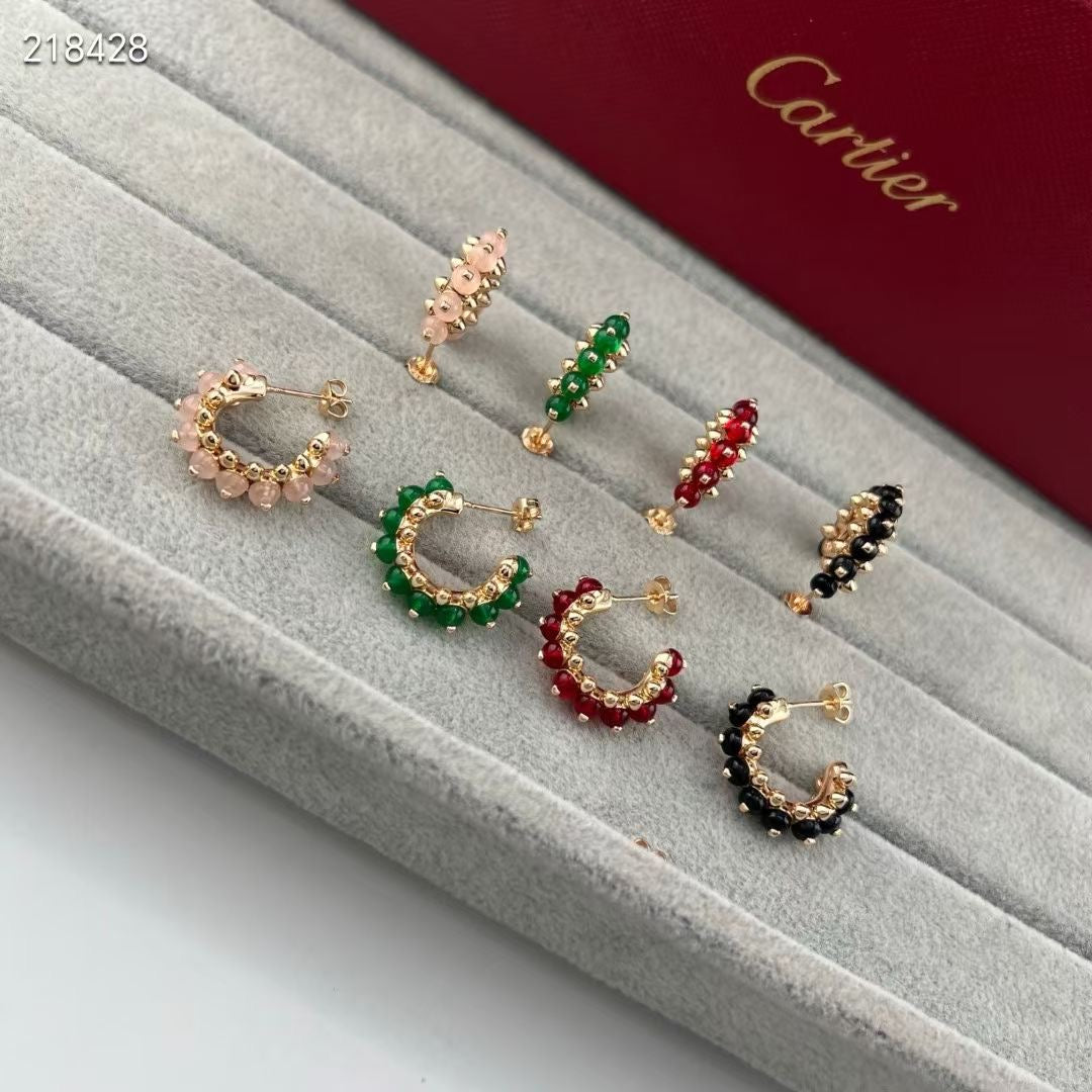 [Aura ] NEW COLORED GEMSTONE COLLECTION SMALL HOOP EARRINGS
