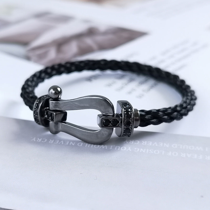 Aura FORCE LARGE SERIES HORSESHOE BLACK SAMURAI BRACELET
