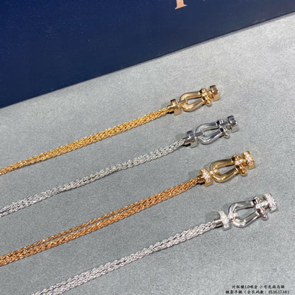 [⭐Aura ]FORCE SMALL HORSESHOE  DIAMOND CHAIN ROPE BRACELET