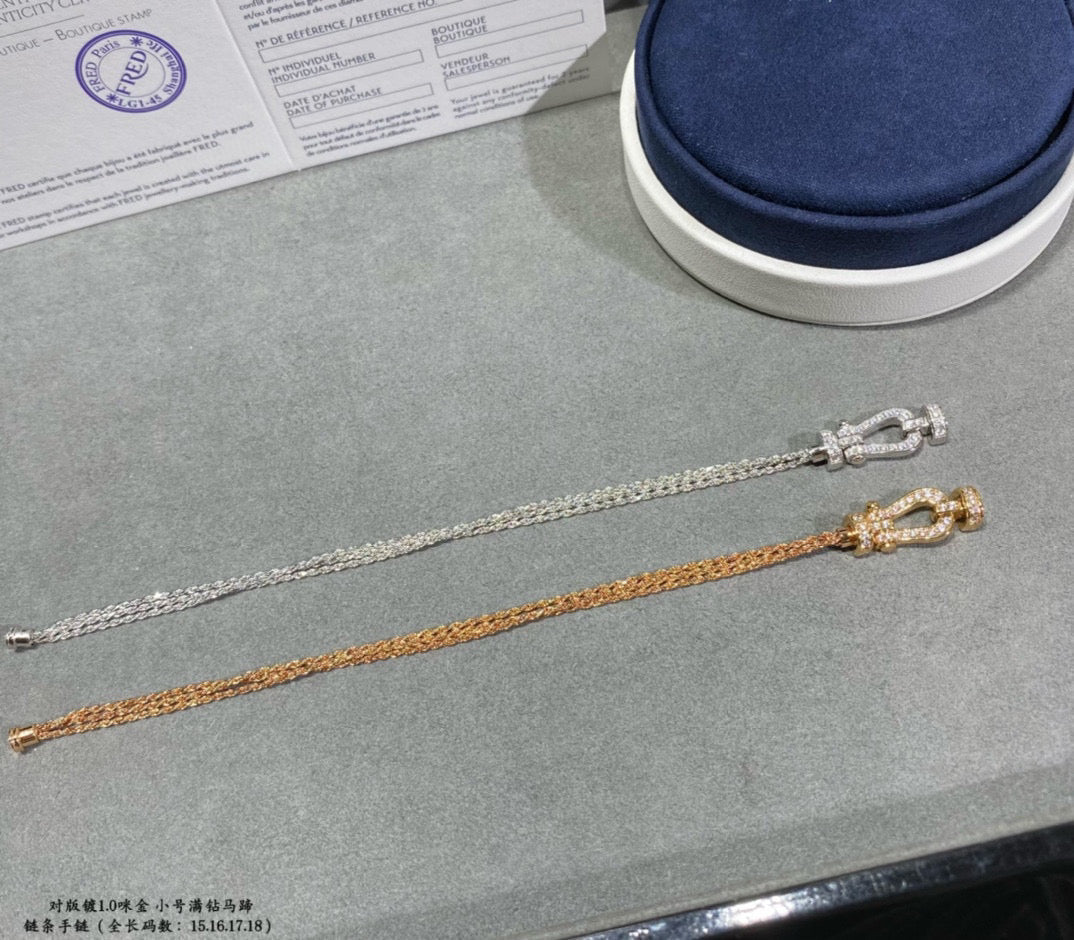 [⭐Aura ]FORCE SMALL HORSESHOE  DIAMOND CHAIN ROPE BRACELET
