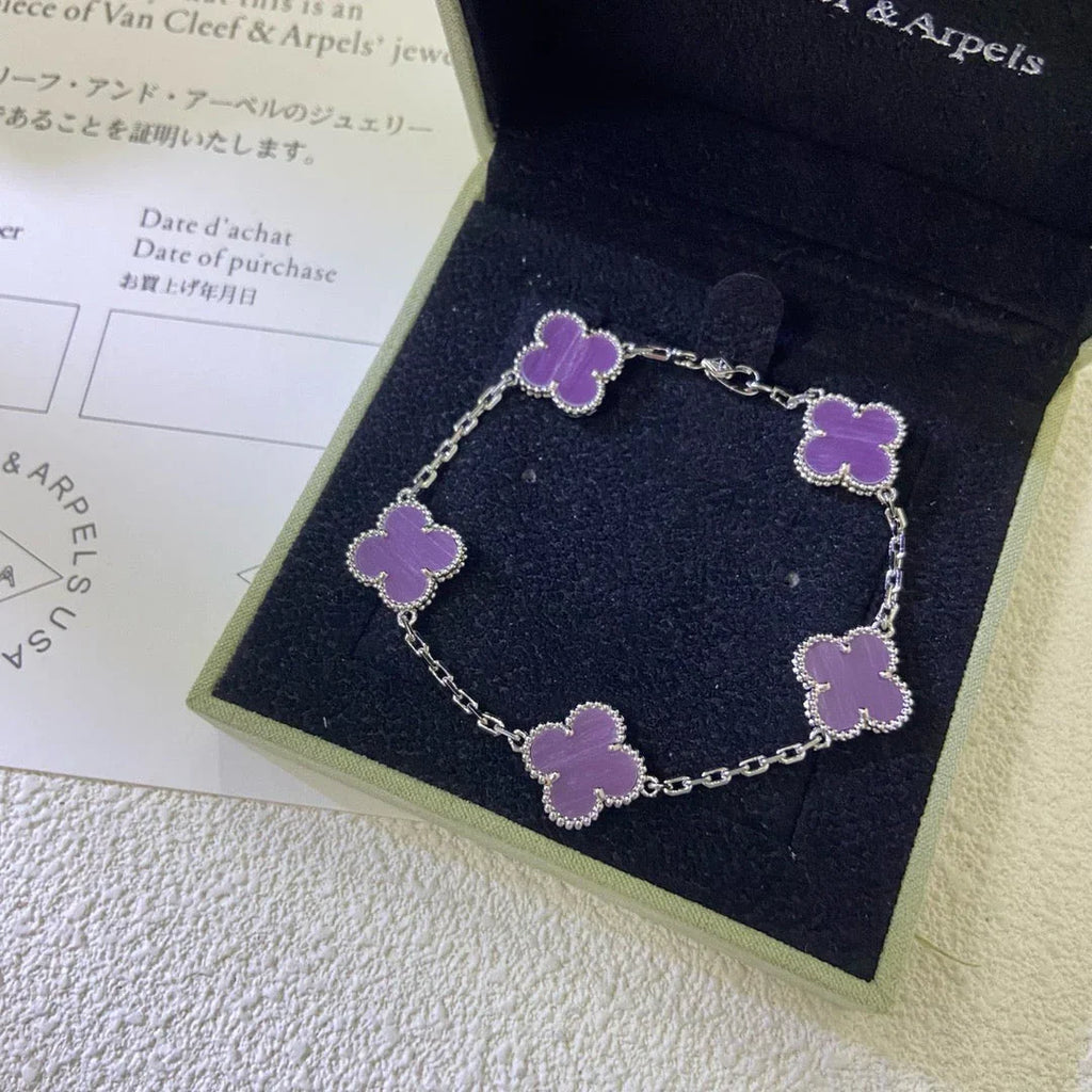 [Aura ]New  CLOVER 5 MOTIF VIOLET BRACELET COLLECTION