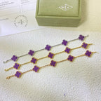 [Aura ]New  CLOVER 5 MOTIF VIOLET BRACELET COLLECTION