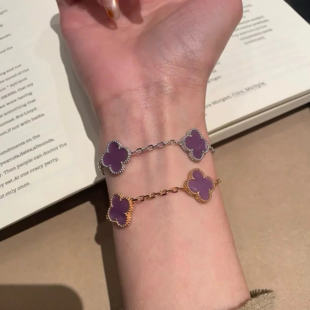 [Aura ]New  CLOVER 5 MOTIF VIOLET BRACELET COLLECTION