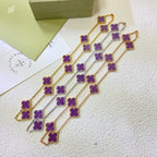 Aura CLOVER 10 MOTIFS  PURPLE VIOLET  NECKLACE