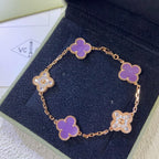 [Aura ]New  CLOVER 5 MOTIF VIOLET BRACELET COLLECTION