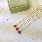 Aura CLOVER 15MM DIAMOND  PURPLE VIOLET NECKLACE