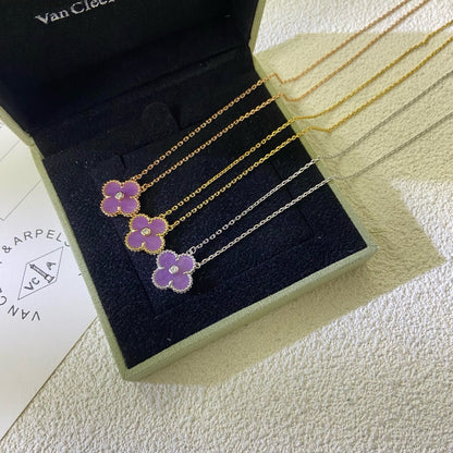 Aura CLOVER 15MM DIAMANT LILA-VIOLETT HALSKETTE
