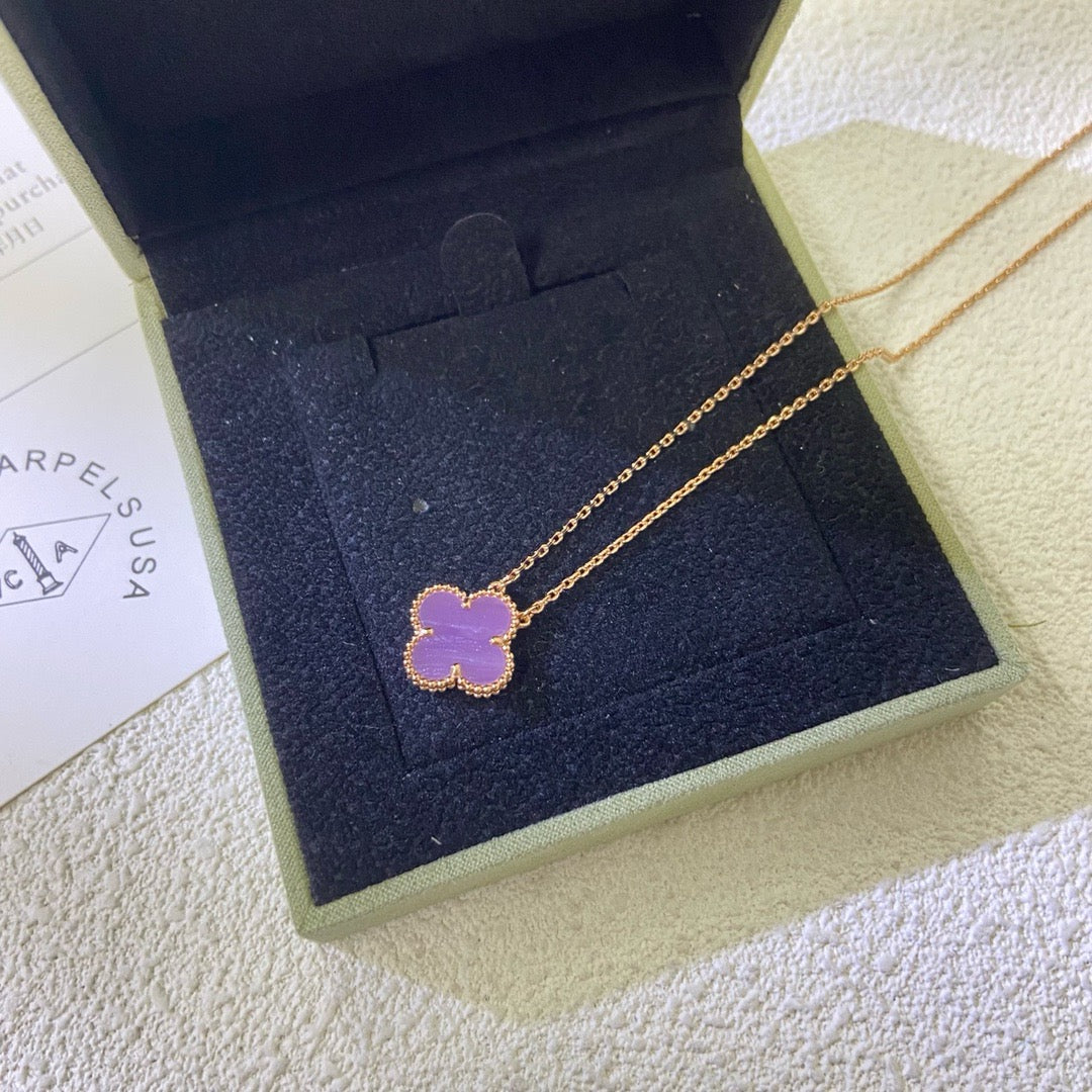 Aura CLOVER 15MM  PURPLE VIOLET NECKLACE