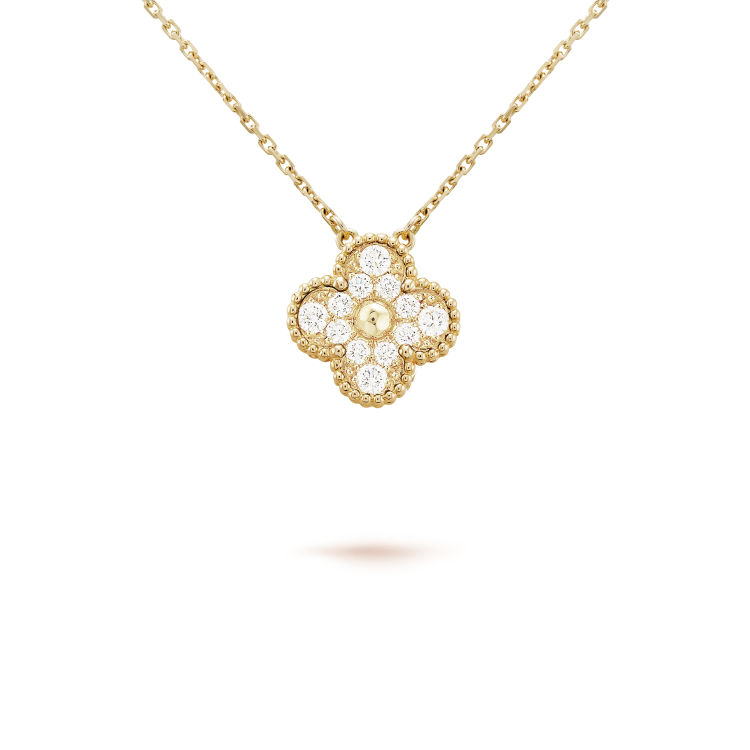 Aura CLOVER 15MM DIAMANT EINZELBLUMEN-HALSKETTE