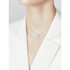 Aura CLOVER 15MM BLAUER CHALCEDON HALSKETTE SILBER