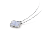 Aura CLOVER 15MM BLAUER CHALCEDON HALSKETTE SILBER