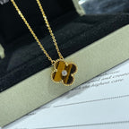 Aura CLOVER 15MM DIAMOND AND YELLOW TIGER'S EYE AGATE necklace