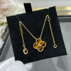 Aura CLOVER 15MM DIAMOND AND YELLOW TIGER'S EYE AGATE necklace