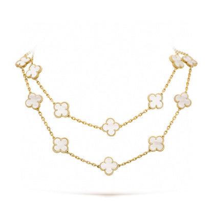 [⭐Aura ] CLOVER 20 MOTIFS WHITE MOP NECKLACE