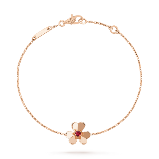 [⭐Aura ]FRIVOLE GOLD FLOWER PINK MALACHITE BRACELET