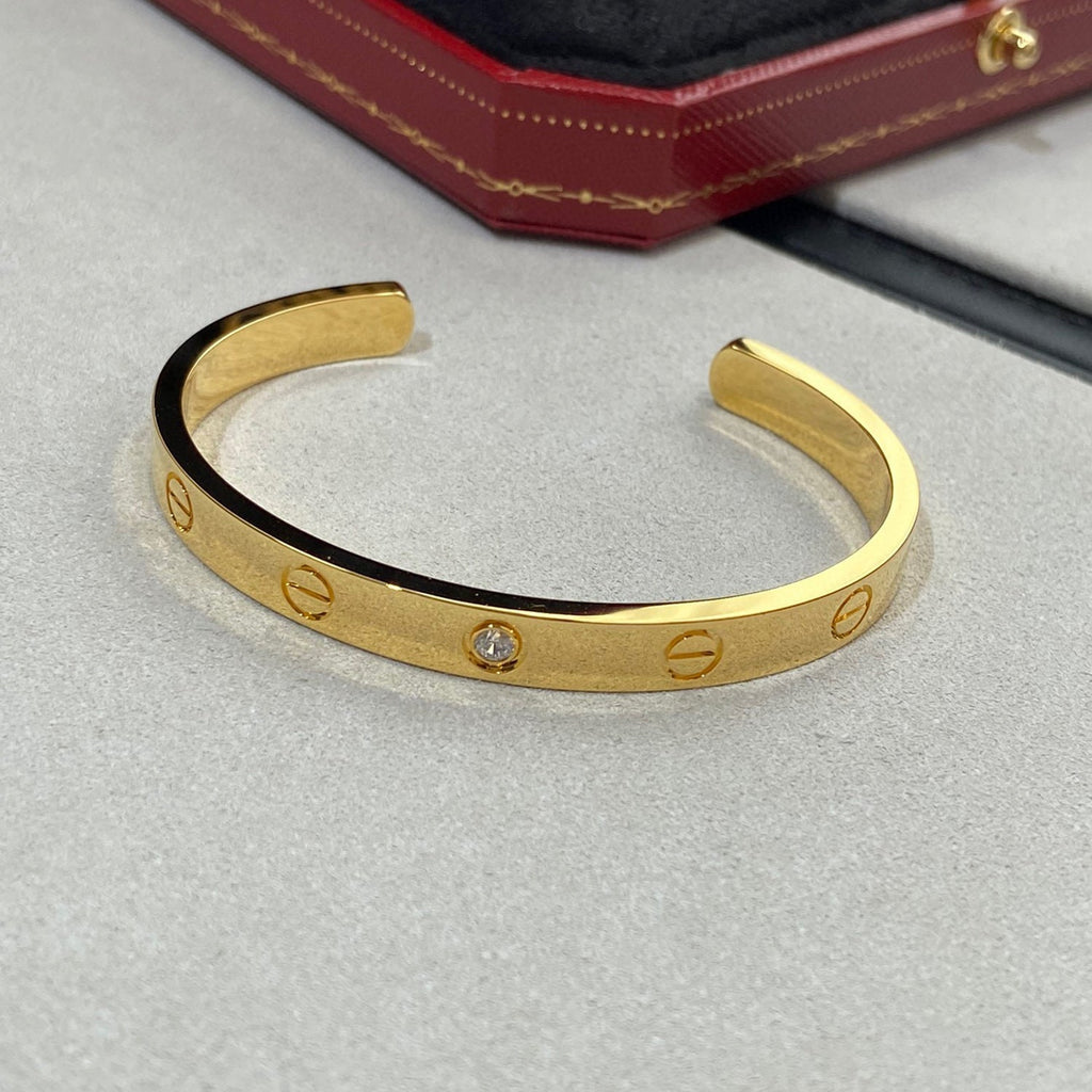 Aura LOVE ARMREIF 6.1MM 1 DIAMANT OFFENE SPANGE
