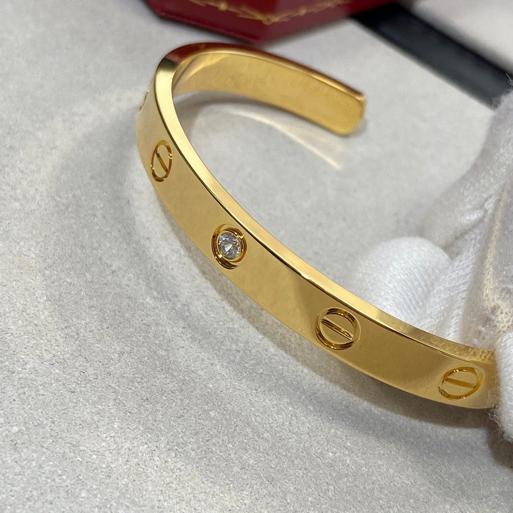 Aura LOVE ARMREIF 6.1MM 1 DIAMANT OFFENE SPANGE
