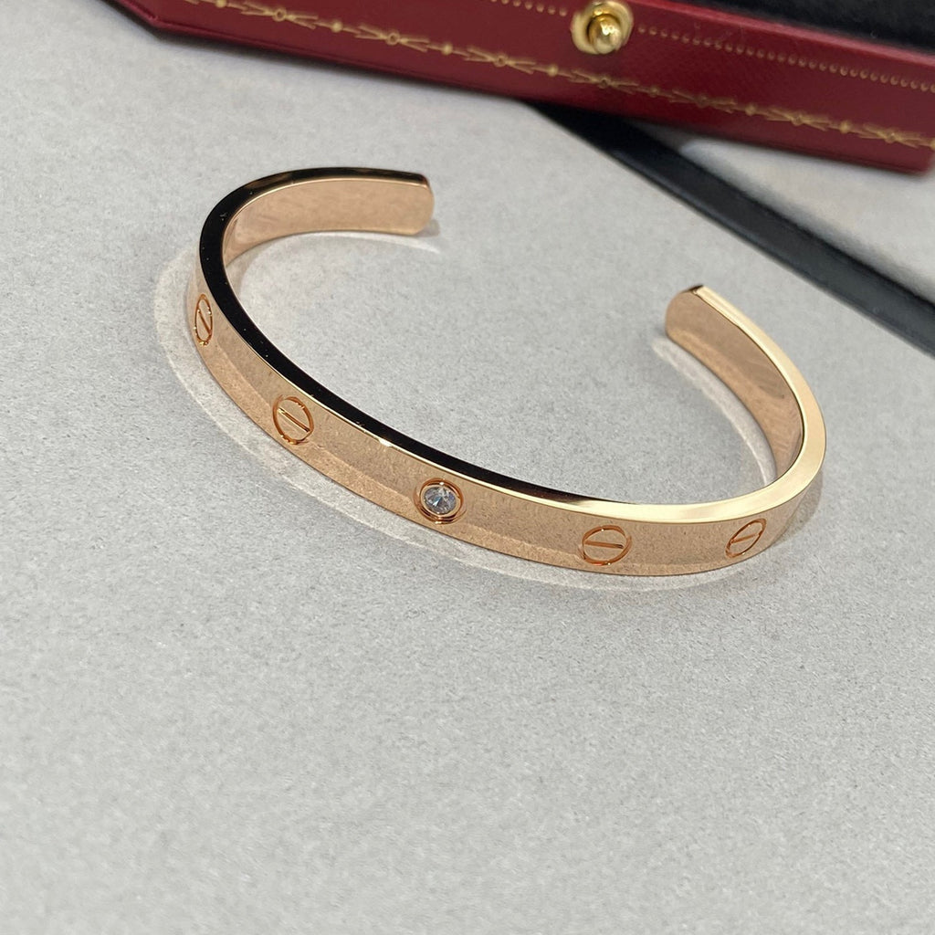 Aura LOVE ARMREIF 6.1MM 1 DIAMANT OFFENE SPANGE
