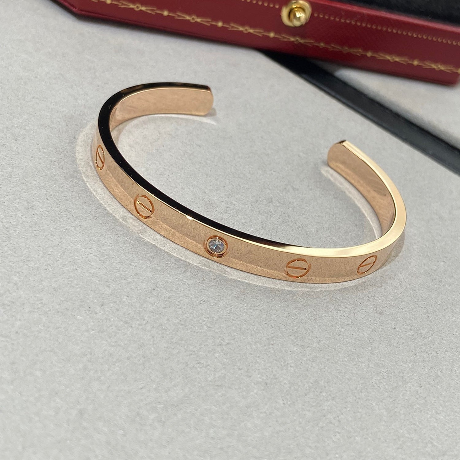 Aura LOVE ARMREIF 6.1MM 1 DIAMANT OFFENE SPANGE