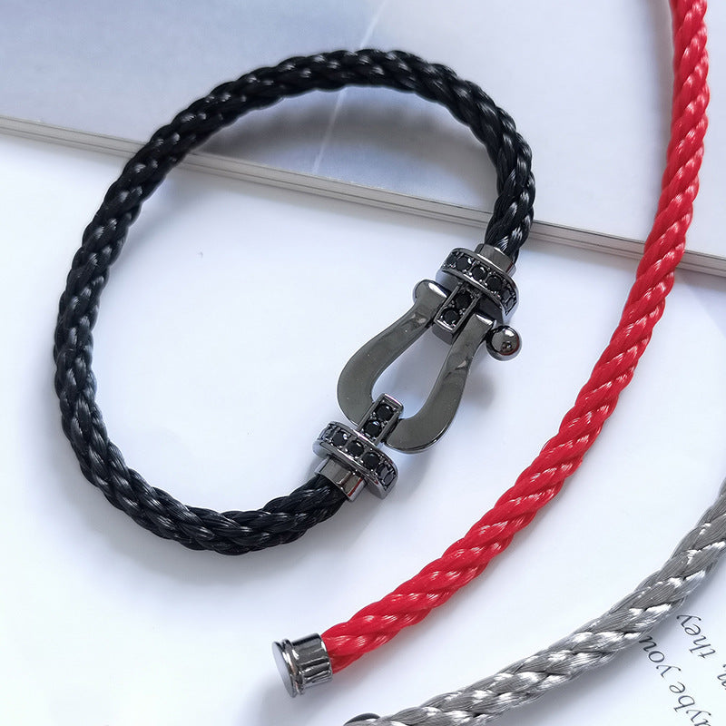 Aura FORCE LARGE SERIES HORSESHOE BLACK SAMURAI BRACELET