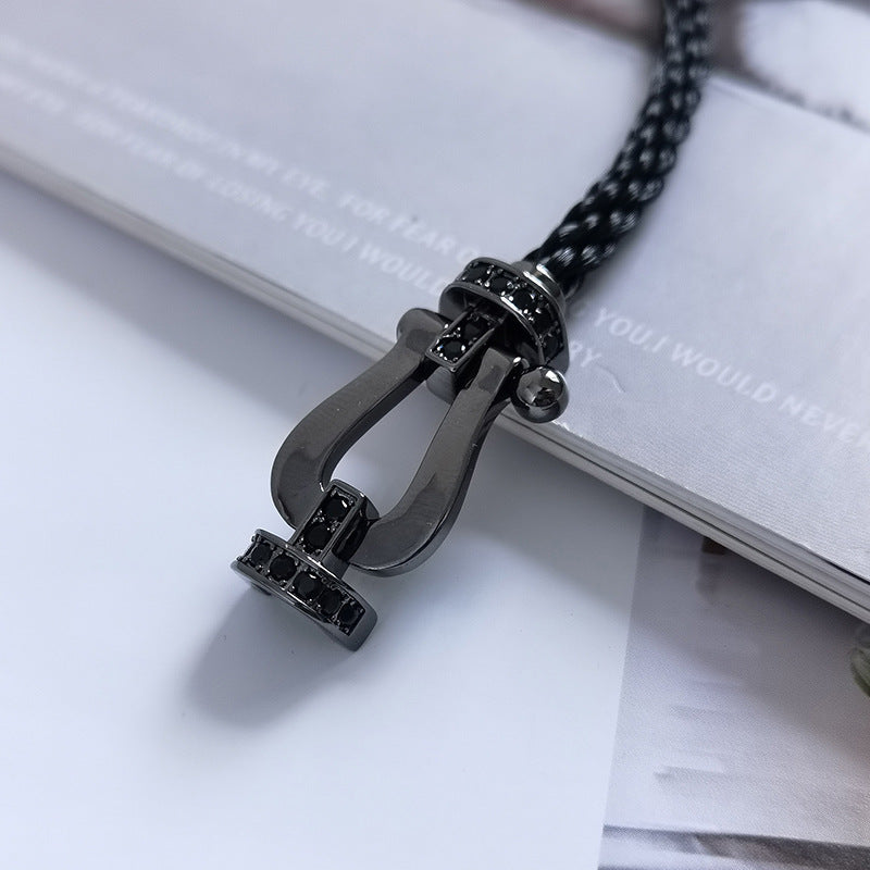 Aura FORCE LARGE SERIES HORSESHOE BLACK SAMURAI BRACELET