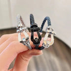 Aura FORCE GROSSES HALB-DIAMANT-HUFEISENARMREIF SILBER