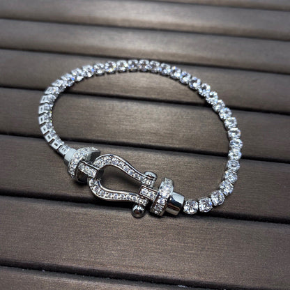 [⭐Aura ]FORCE  LARGE HORSESHOE FULL DIAMOND TENNIS BRACELET