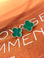 [Aura ] CLOVER LARGE (20mm) 1 MOTIFS GREENER MOP STUD EARRINGS