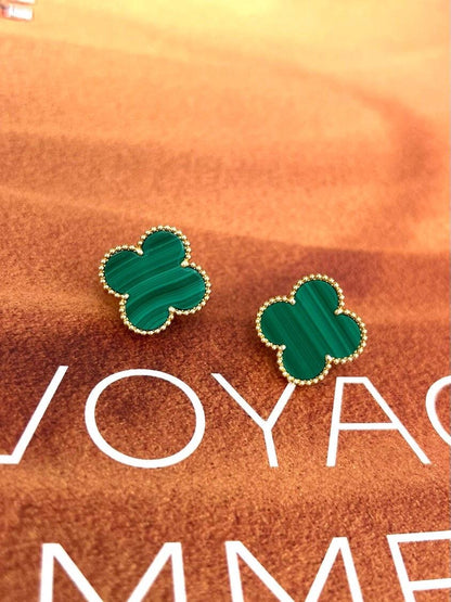 [⭐Aura ] CLOVER LARGE (20mm) 1 MOTIFS GREENER MOP STUD EARRINGS