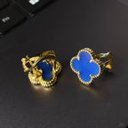 [Aura ] CLOVER LARGE (20mm) 1 MOTIFS BLUE MOP STUD EARRINGS