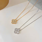 Aura CLOVER 15MM DIAMANT EINZELBLUMEN-HALSKETTE