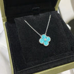 Aura CLOVER 15MM DIAMANT SILBERPORZELLAN HALSKETTE SILBER